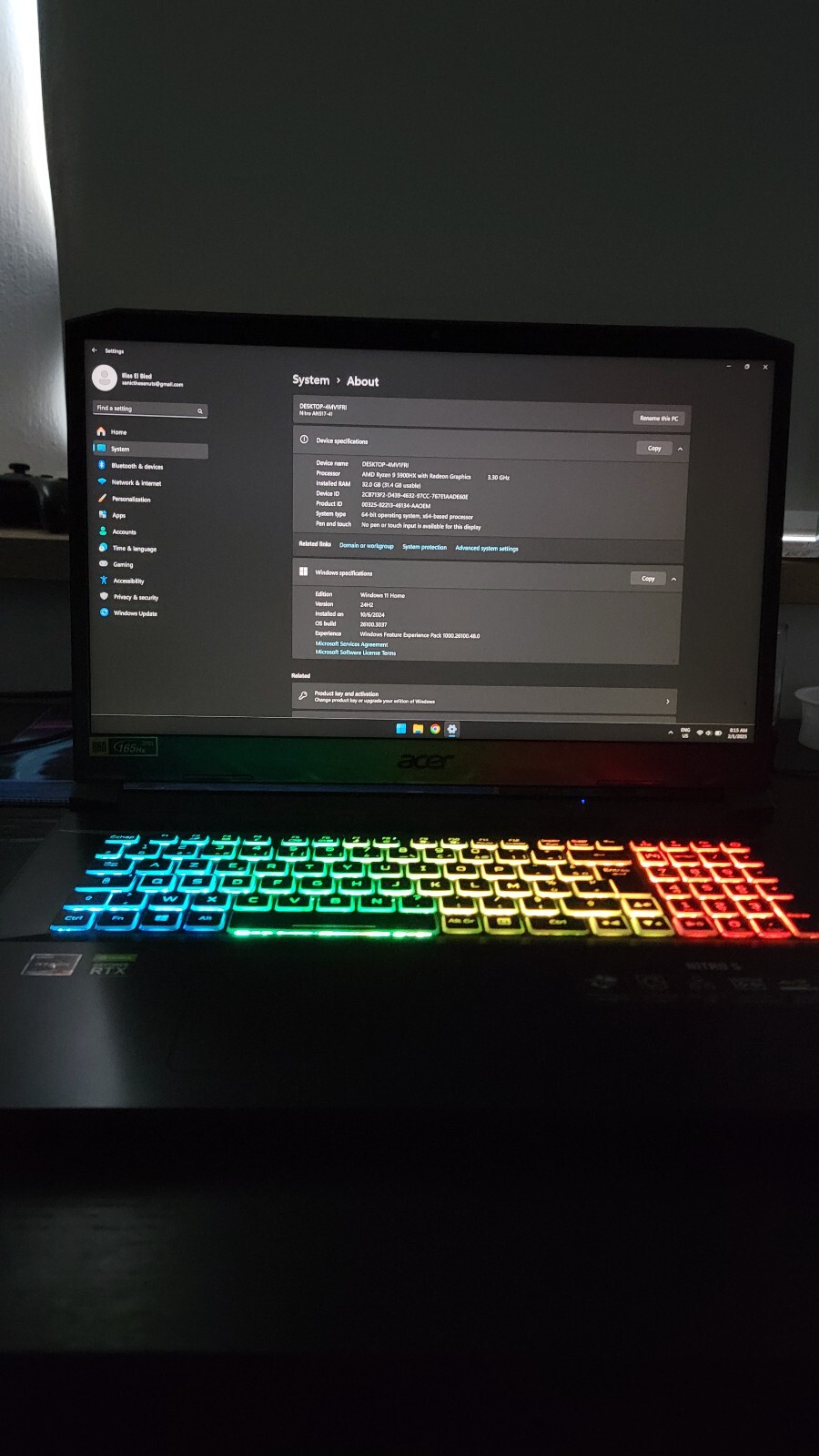Acer Nitro 5 NVIDIA RTX 3080 Ryzen 9 5900HX 17.3″ 1440p 165Hz 32GB RAM, 1 TB SSD
