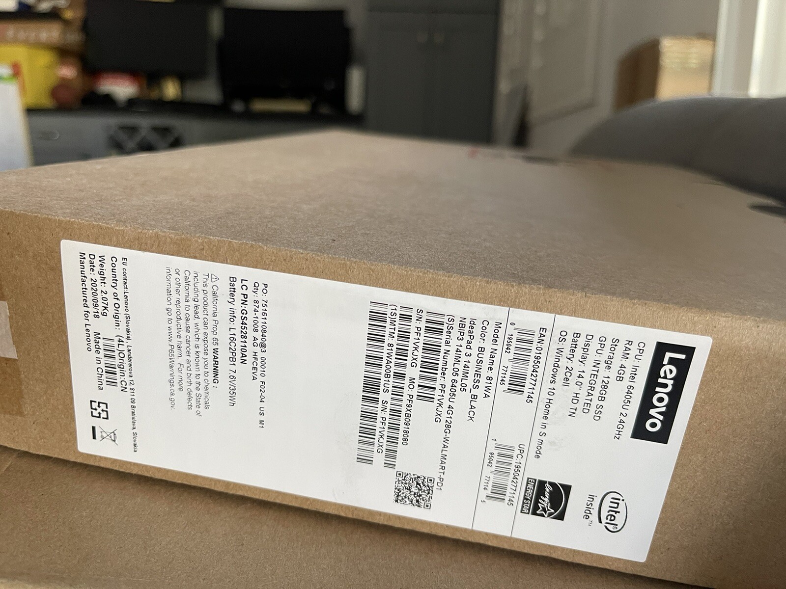 New Lenovo IdeaPad 3 14IML05 14″ HD 128GB SSD 4GB Black