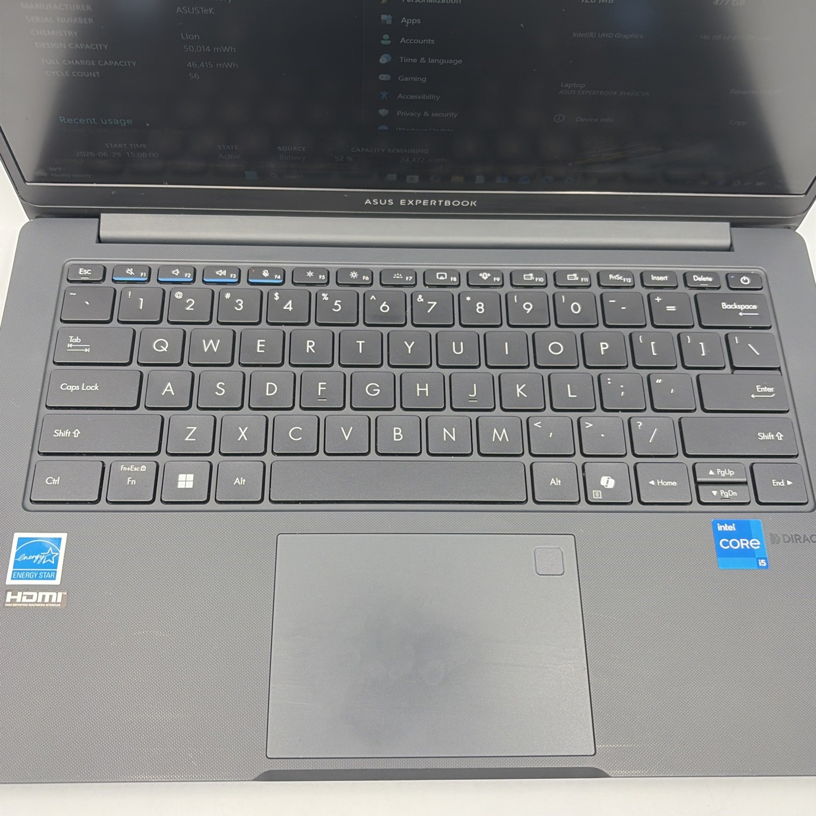 ASUS ExpertBook 14.5″ i5-1335U 16GB 512GB – 56 Cycles Excellent Condition – 8146