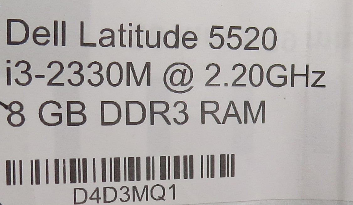 Dell Latitude E5520 | i3-2330M @ 2.20GHz | 8GB RAM | No OS *PARTS