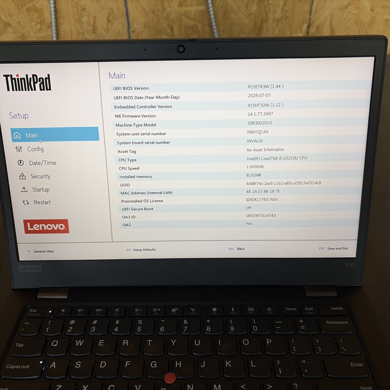 Lenovo ThinkPad L13 Yoga 13″ Touch Laptop Core i5 8GB RAM 256GB SSD Win 11