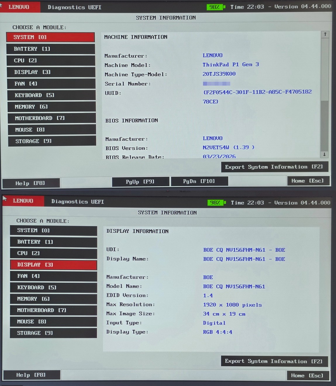 Lenovo ThinkPad P1 Gen 3 Xeon W-10855M 16GB 15.6″ FHD 1920×1080 NVIDIA T2000