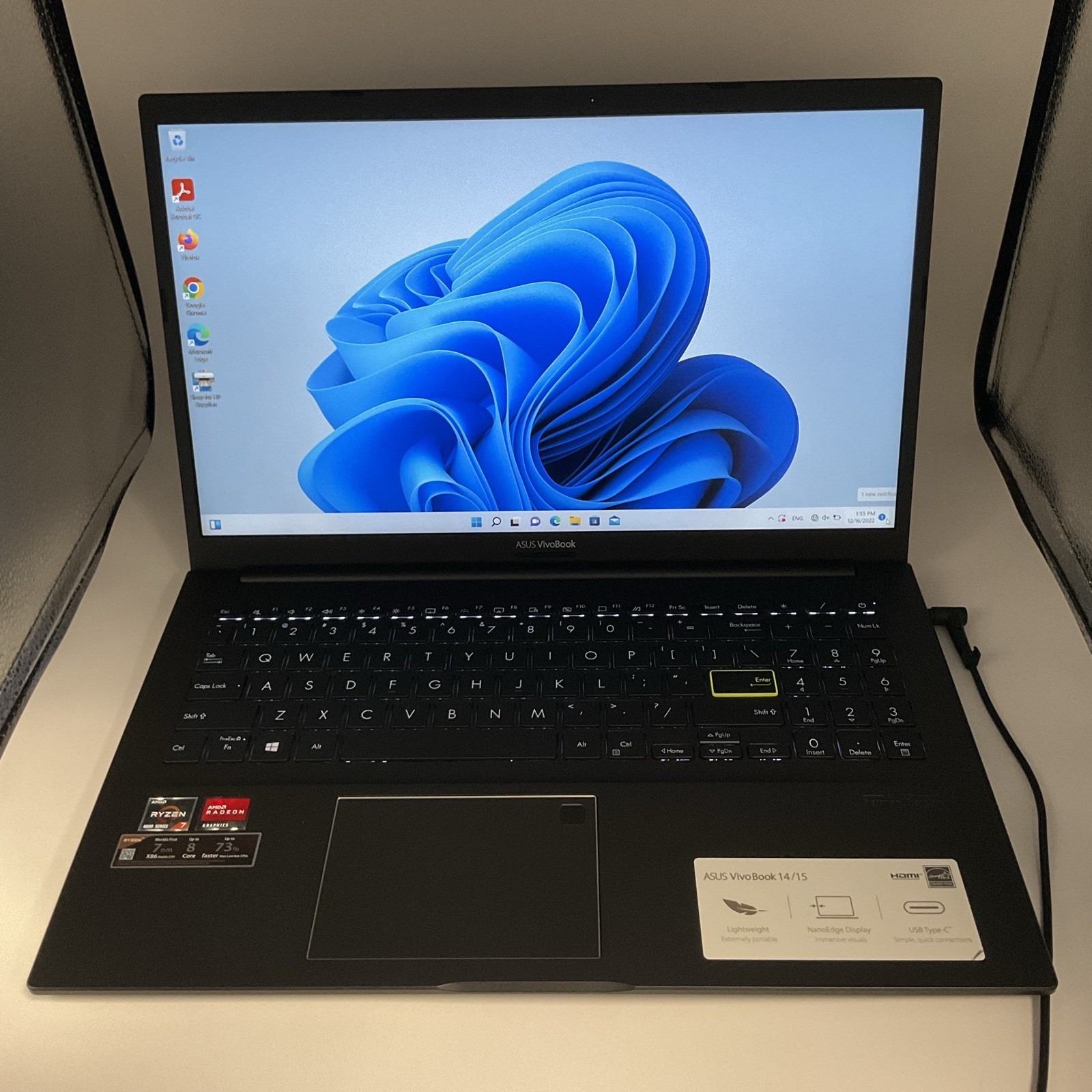 ASUS Vivobook M513IA-DB74 15.6″ AMD Ryzen 7 4700U @2.00GHz 8GB RAM DDR4 1TB SSD