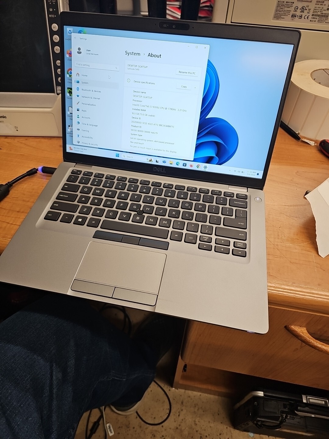 Dell Latitude 5410 Intel i5-10210u 1.60GHz 16GB RAM 256GB SSD Win 11 Pro FHD