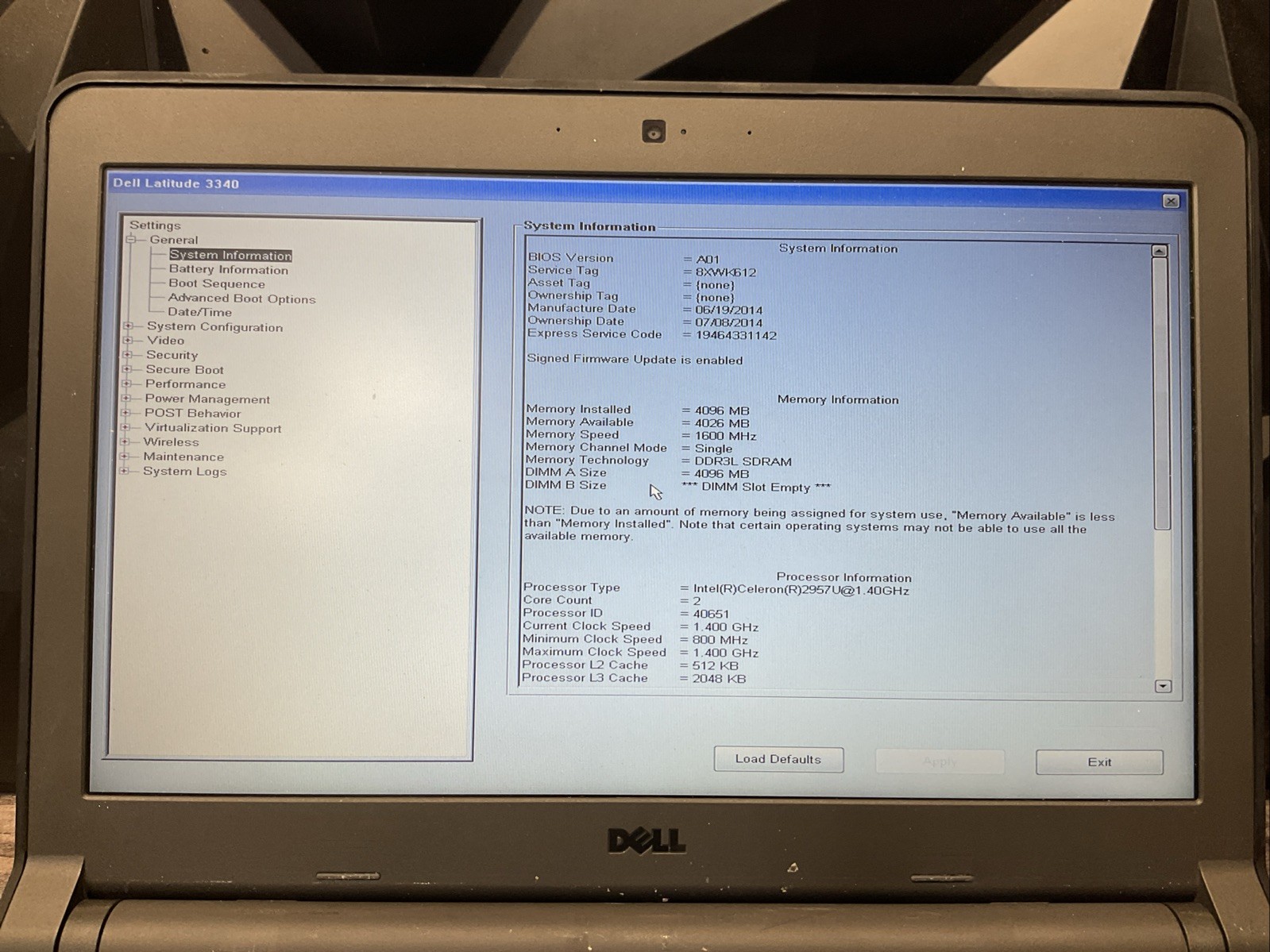 Dell Latitude 3340 / Intel Celeron / BIOS Unlocked / Parts Repair / C15