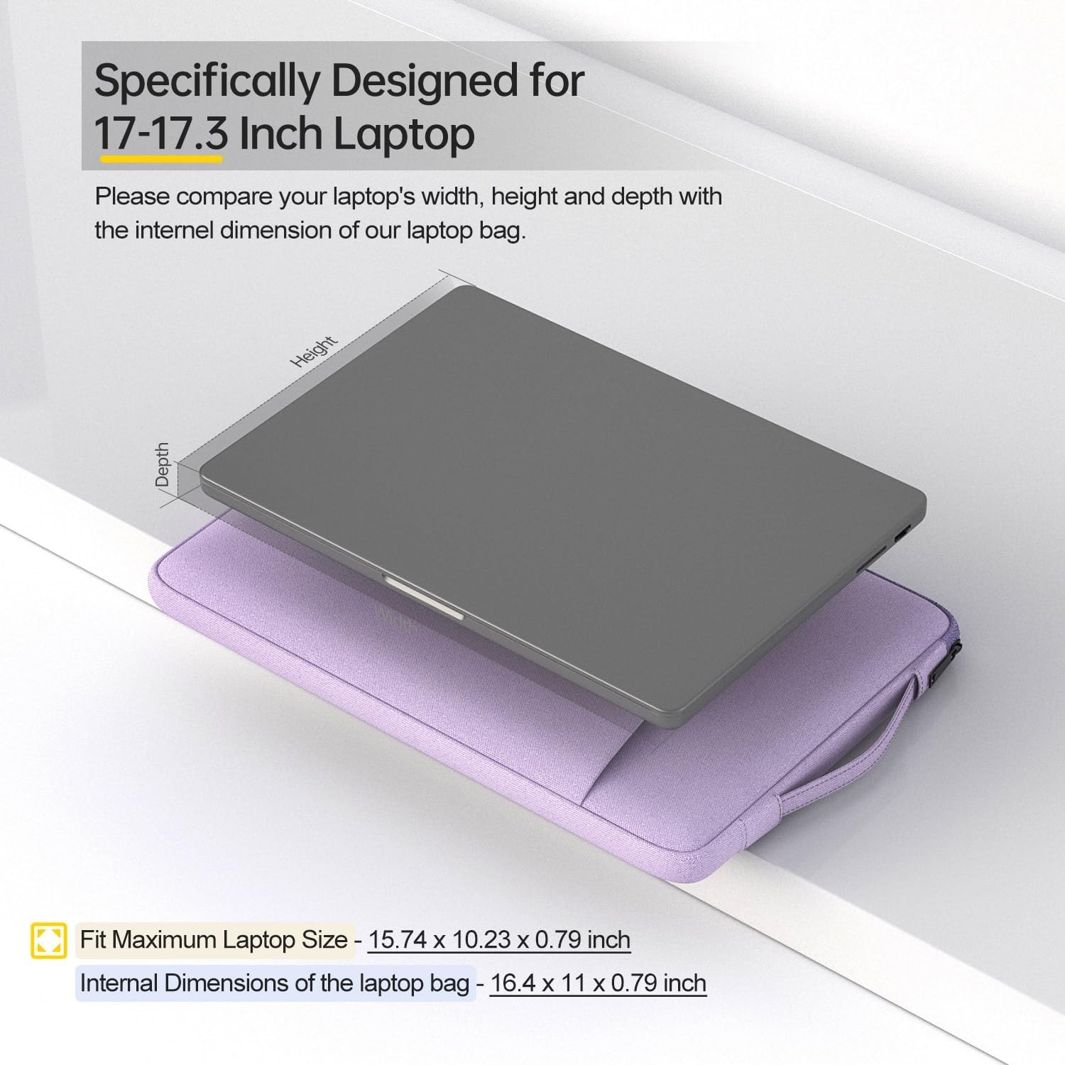 17 17.3 inch Laptop Bag for Women, Computer Sleeve Case for HP Pavilion 17/Envy