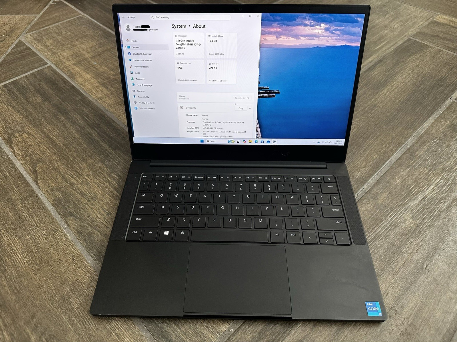 Razer Blade 13.3” Gaming Laptop i7-1165G7 16GB 512GB SSD NVIDIA GTX 1650 Ti W11
