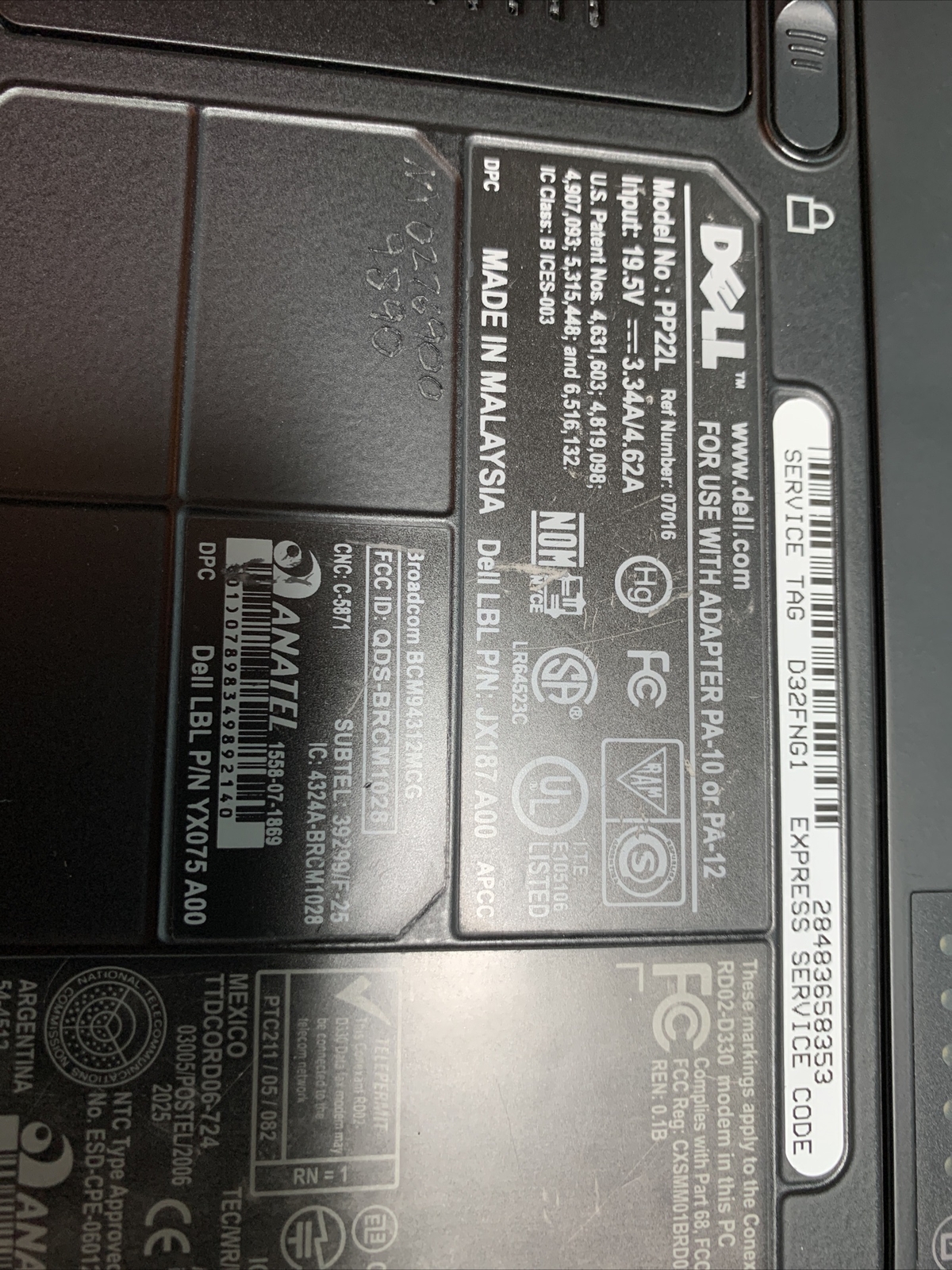 DELL Inspiron 1520 Laptop – Parts or Repair PP22L