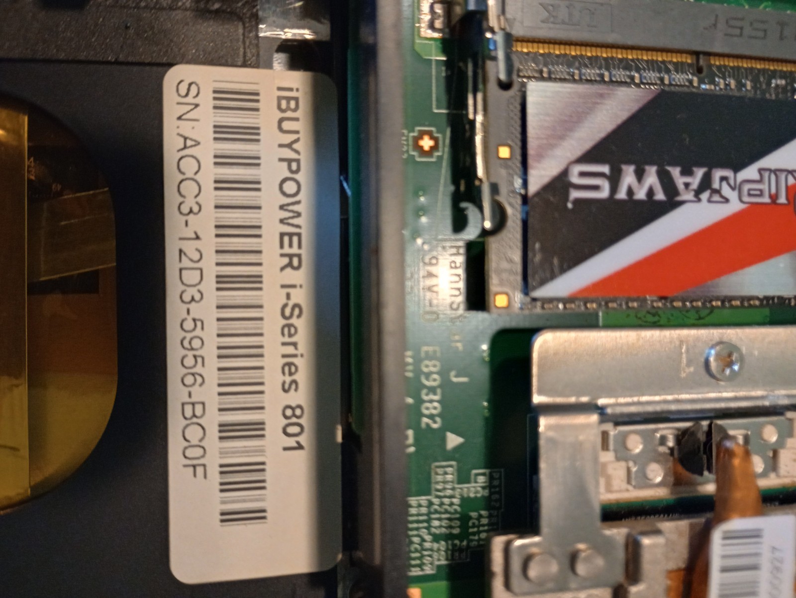 iBUYPOWER i-series 801 Laptop, For Parts Only