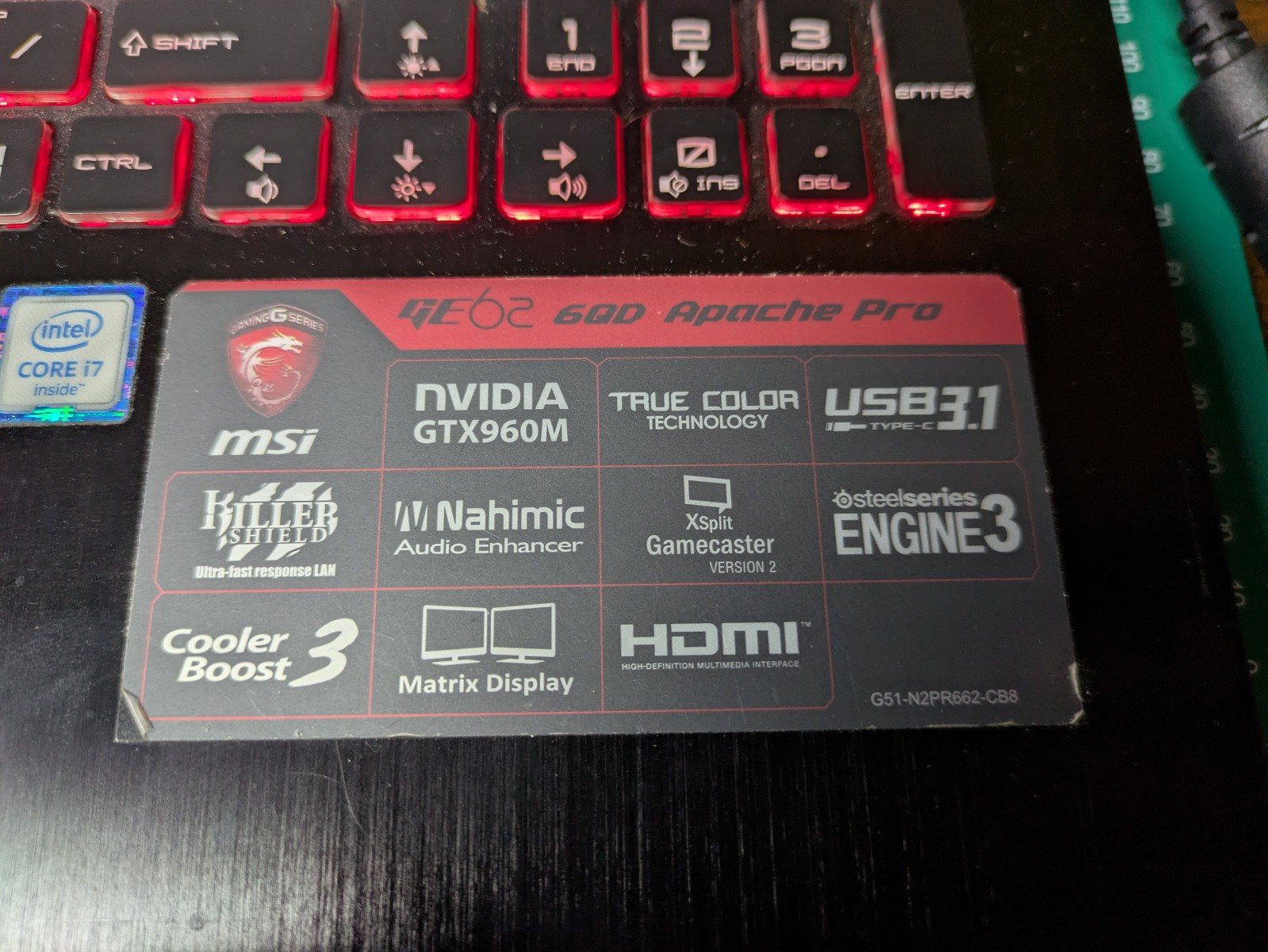 MSI GE62 6QD Apache Pro Gaming Laptop