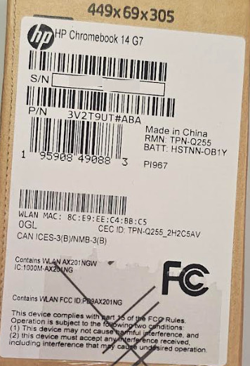 HP Chromebook 14 G7 14″ 1366 x 768 Intel 2 Core 8 GB RAM 128 GB HDD