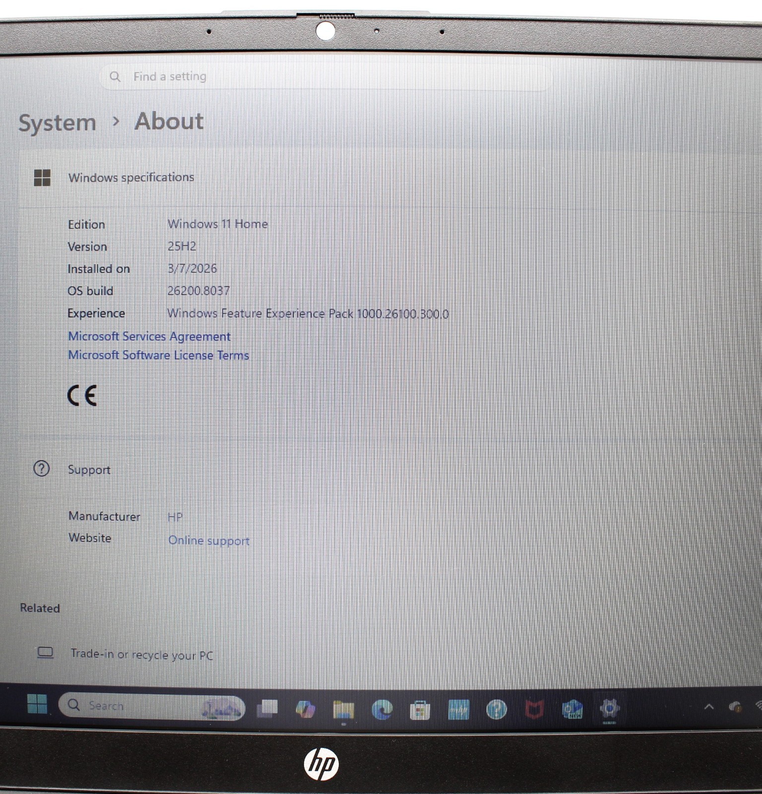 HP 255 G10 15.6″ Laptop Ryzen 3 7320U 8GB RAM 256GB SSD Windows 11 Home