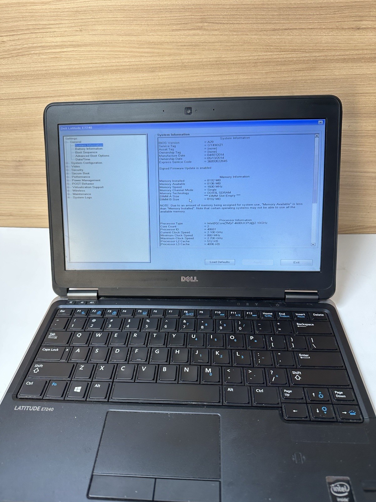 DELL Latitude E7240 i7-4600U 8GB NO SSD NO BATTERY NO POWER SUPPLY (UNTESTED)