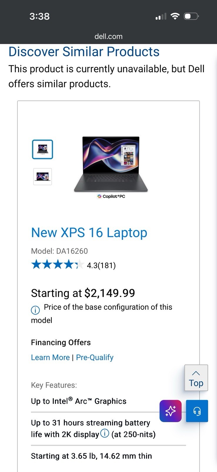 Dell XPS 16 9640 16.3″ 2K Core Ultra 7 16GB 512GB SSD Win11 FP