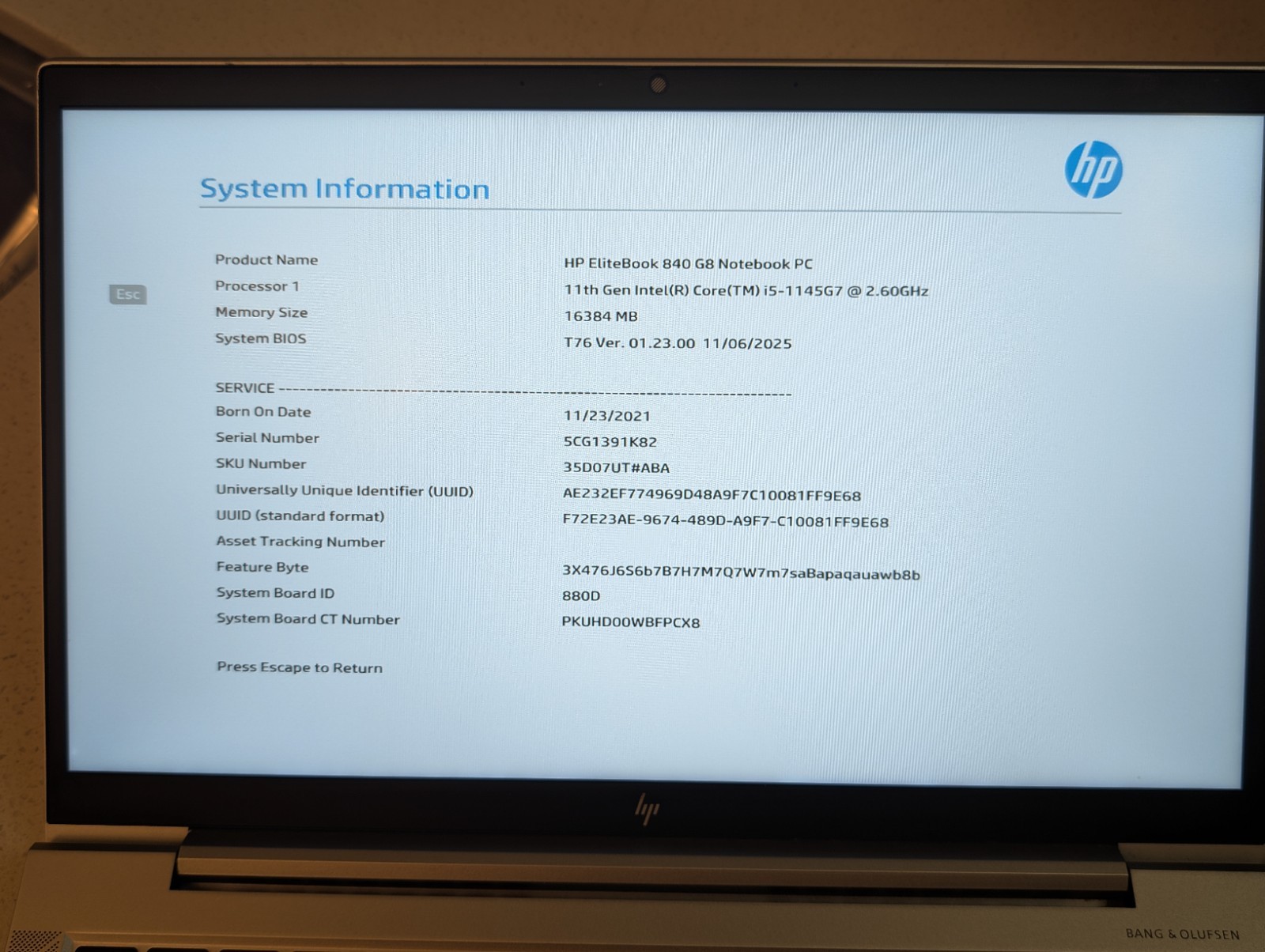HP EliteBook 840 G8 Intel i5-1145G7 16GB 512GB SSD Windows 10 Pro – EXCELLENT
