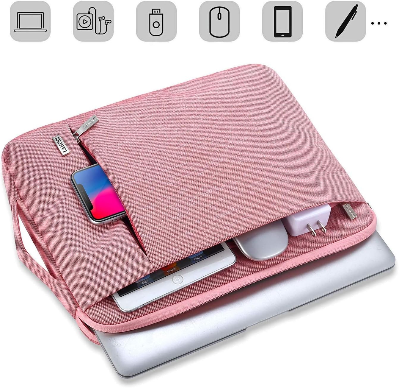 360° Protective Laptop Sleeve 11.6 Inch for Surface Pro 7 8 9, MacBook Air 11, P