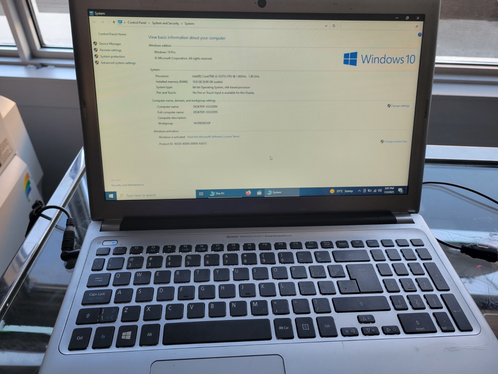 Acer Aspire V5-571 i5-3337U 10GB 1TB HDD Win 10 Pro with Office