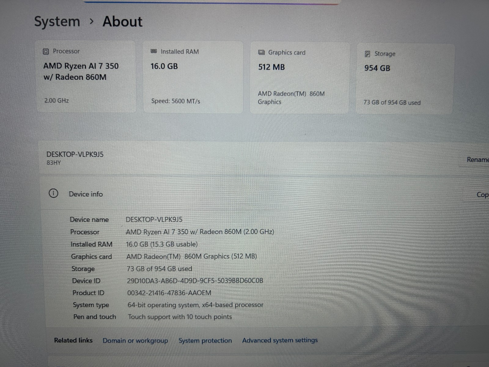 LENOVO IdeaPad Slim 5 16AKP10, AMD Ryzen AI 7 350, 16 GB RAM, 1 TB NVMe SSD