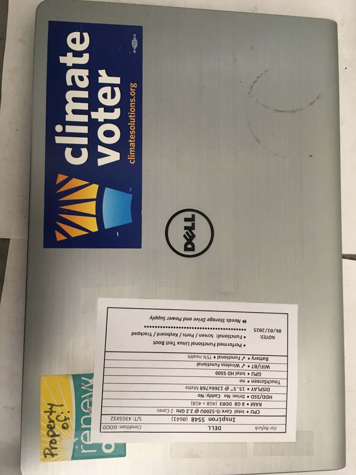 DELL Inspiron 5548 (0641) 15.5 inch used laptop for parts/repair
