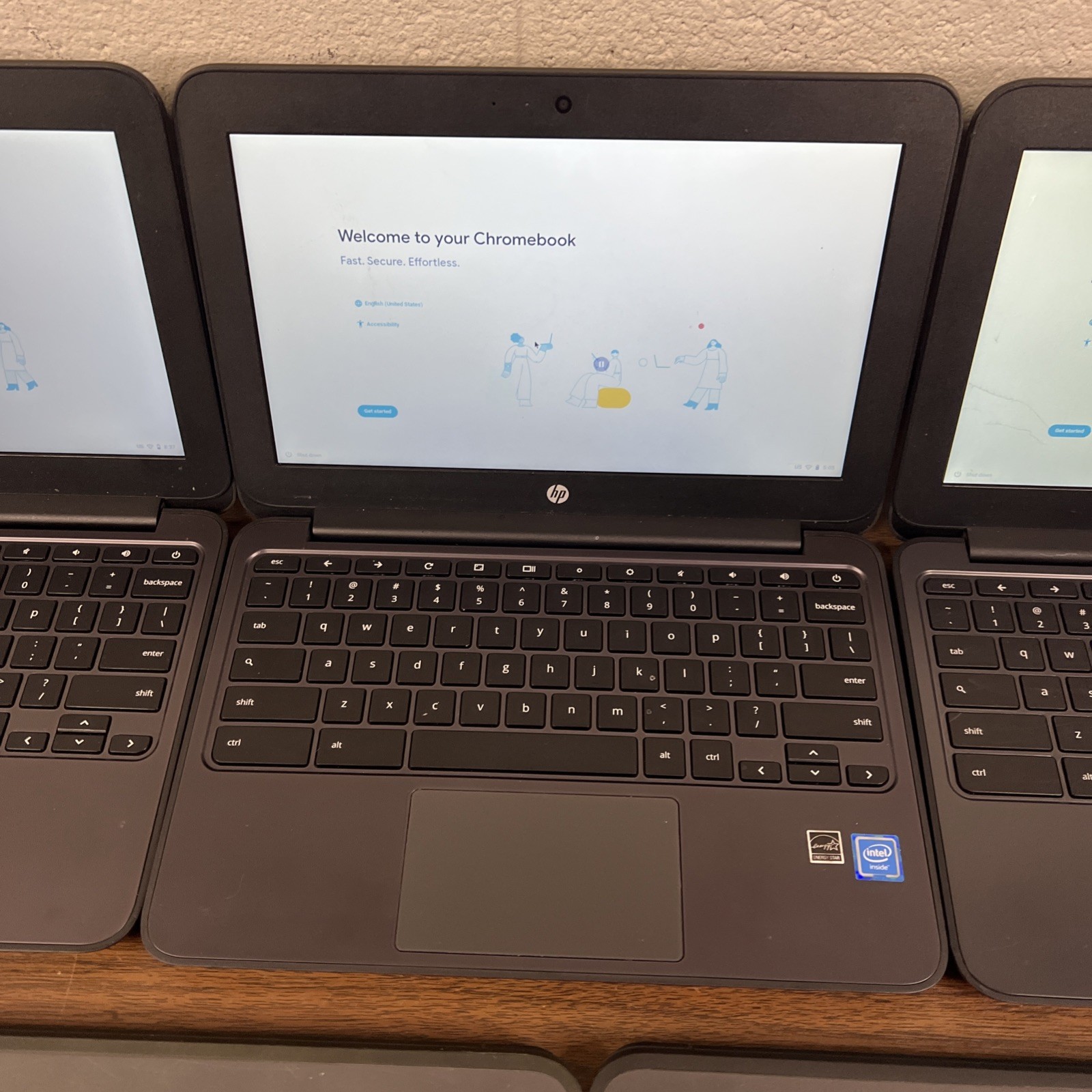 Lot Of 5 HP Chromebook 11 G5 EE | Celeron N3060 1.6GHz CPU | 4G Ram | 16G eMMC