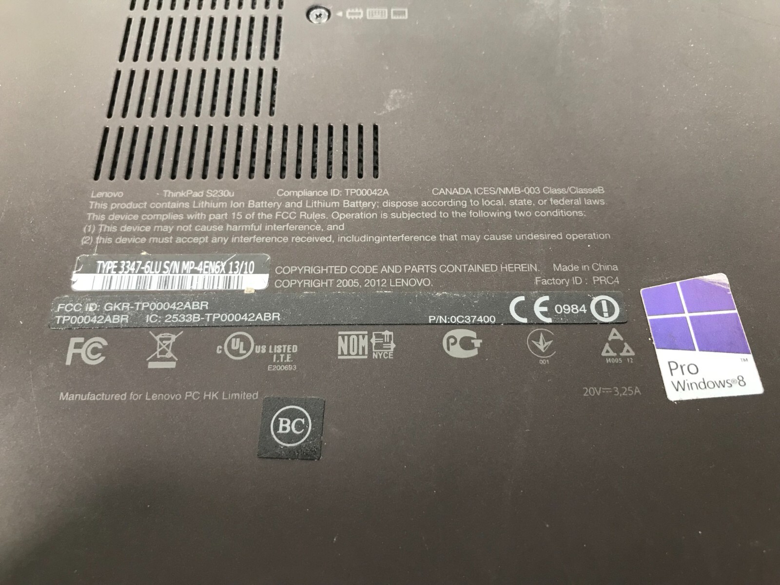 Lenovo ThinkPad Twist S230u laptop 12.5″i7-3537U 8GBRAM