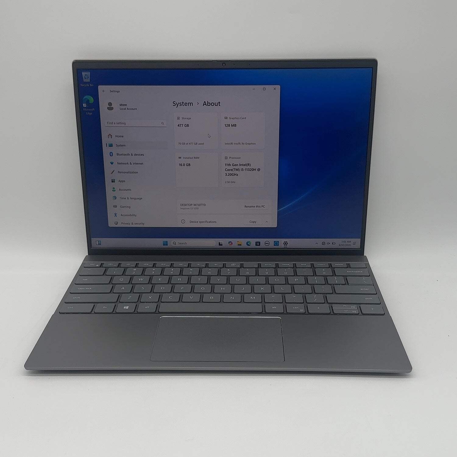 Dell Inspiron P145G 13.4″ i5-11320H 3.2GHz 16GB RAM 512GB SSD