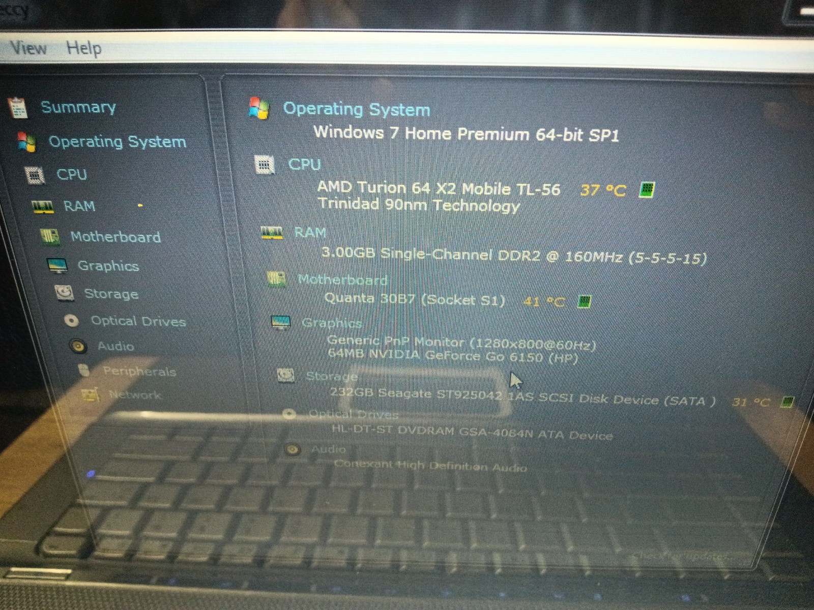 Hp Pavilion dv6258se/Amd Turion TL-56 1.80/3gb/250gb/Windows 7 Home/Vga/15.4.”