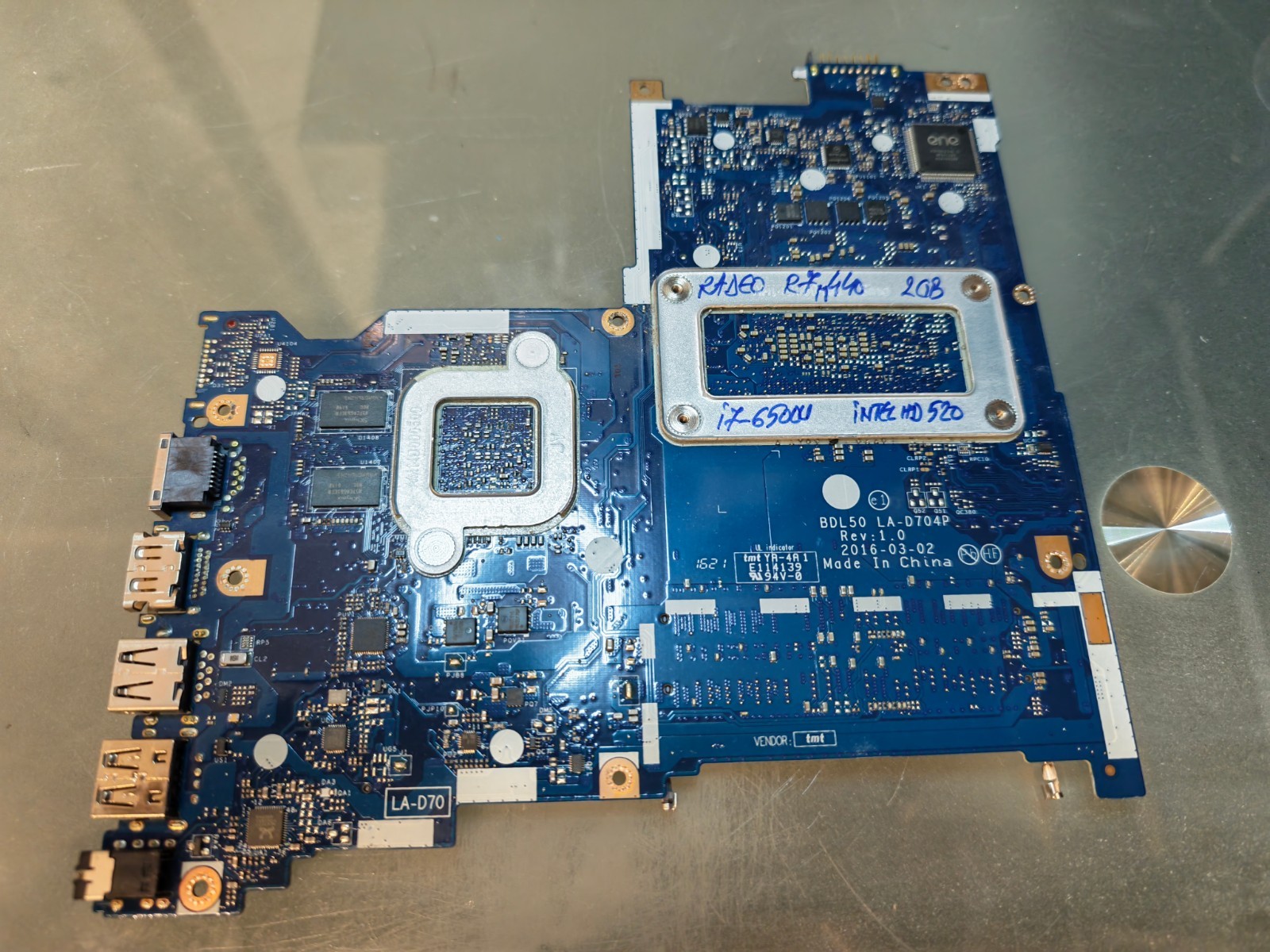 HP 15-AY 250 G6 G5 15-AC MOTHERBOARD LA-D704P I7-6500U AMD R7 M440 INTEL 520 #