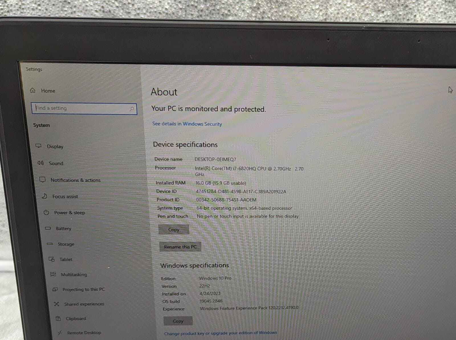 Dell Precision 7710 Intel Core i7-6820HQ 16GB 512GB W10