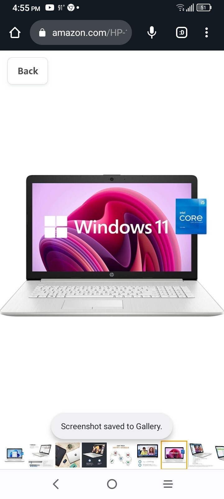 HP 17-cn0023dx 17.3″ (256GB SSD, Intel Core I5 11th Gen., 2.4GHz, 8GB) Laptop –