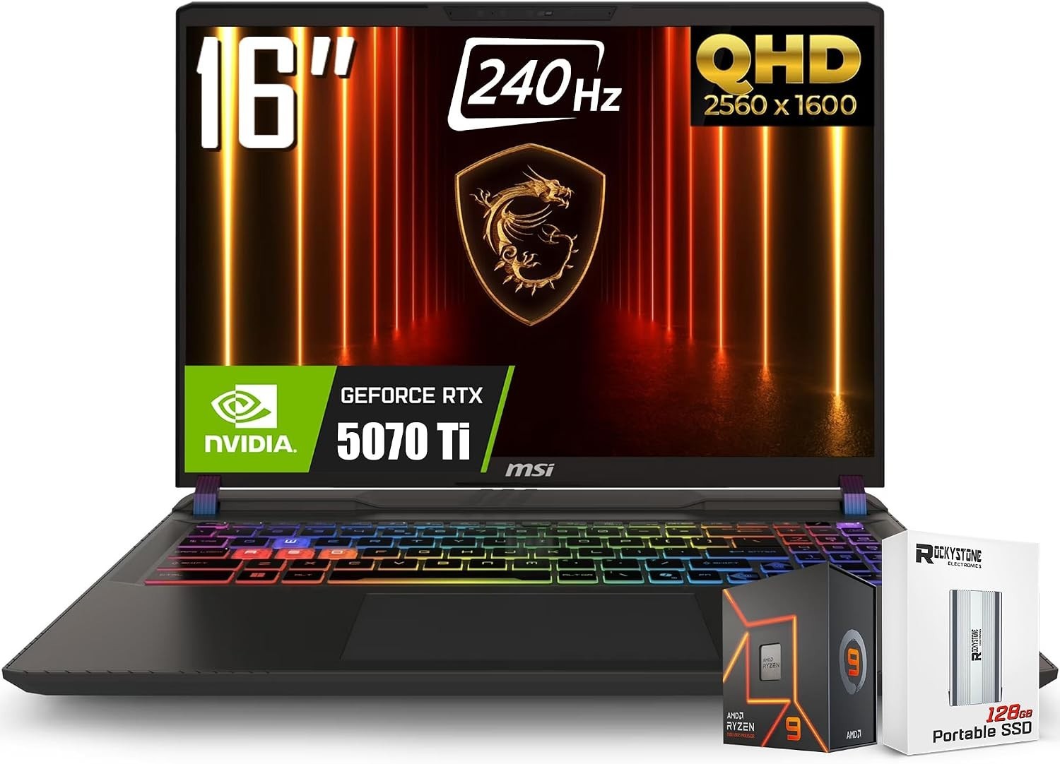 msi Vector 16 HX AI 16” 240Hz QHD+ Gaming Laptop: Ryzen 9-8940HX(beat i9-13900,