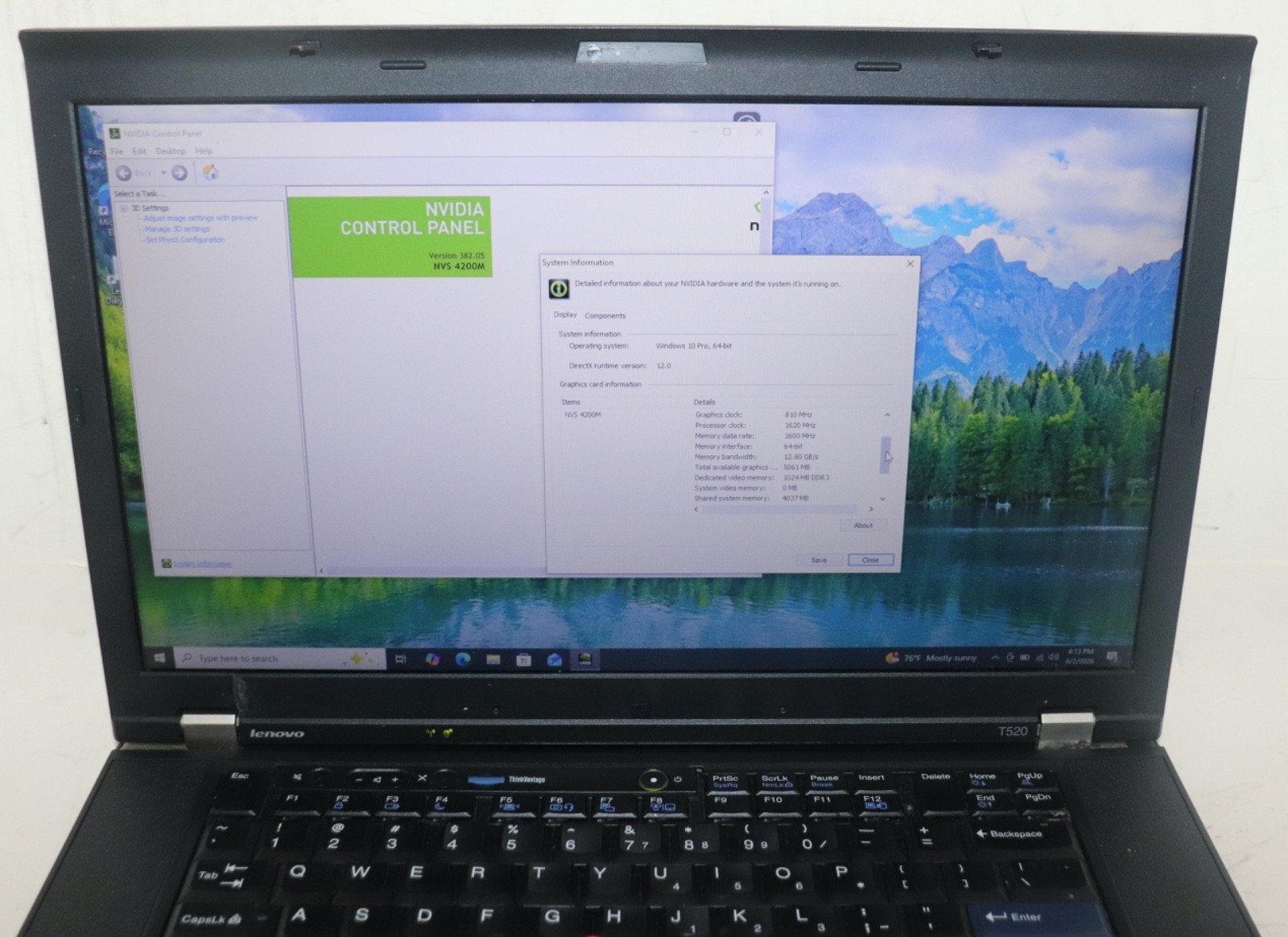 Lenovo ThinkPad T520|Core i7@2.80 GHz|8GB RAM|256GB SSD|WIN 10. PROF|Nvidia