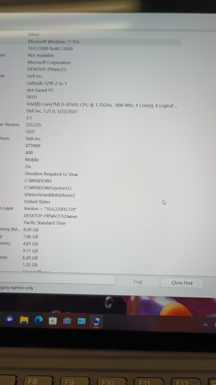 Latitude 5290(No charger!).i5 8th gen(4cores,8threads).8GB.256GB M.2.12.5″Touch.