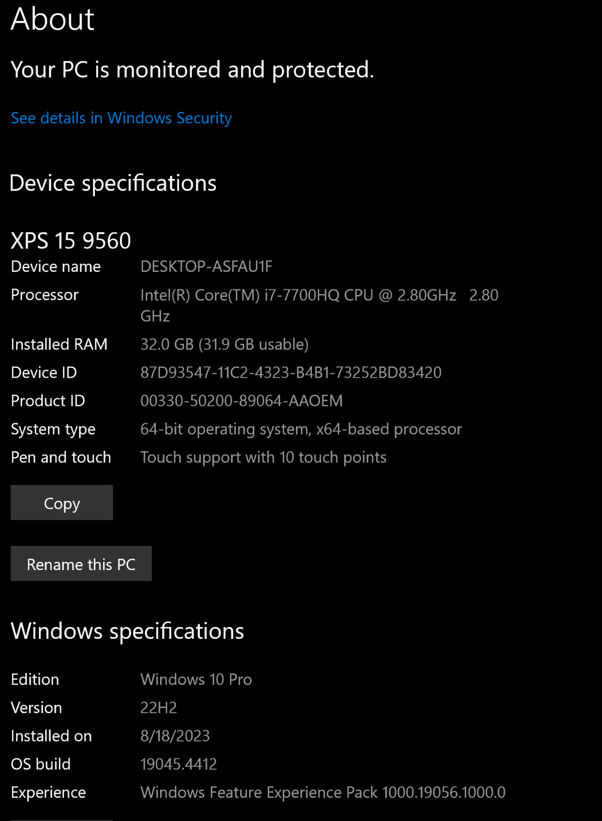Dell XPS 15 9560 15.6″(512GB SSD, Intel Core i7-7700HQ, 2.8 GHz, 32GB RAM,…