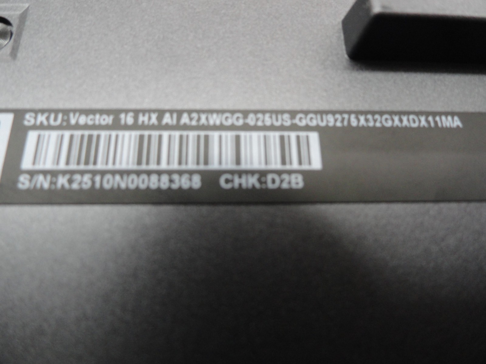MSI VECTOR 16 HX AI A2XW / Core Ultra 9 / 32GB RAM / 1TB SSD – PRISTINE!