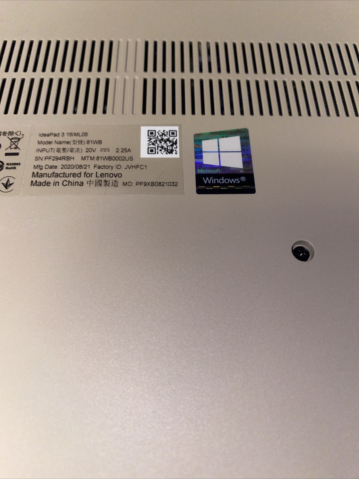Lenovo IdeaPad 3 15IML05 Notebook 15.6″ Pentium Gold