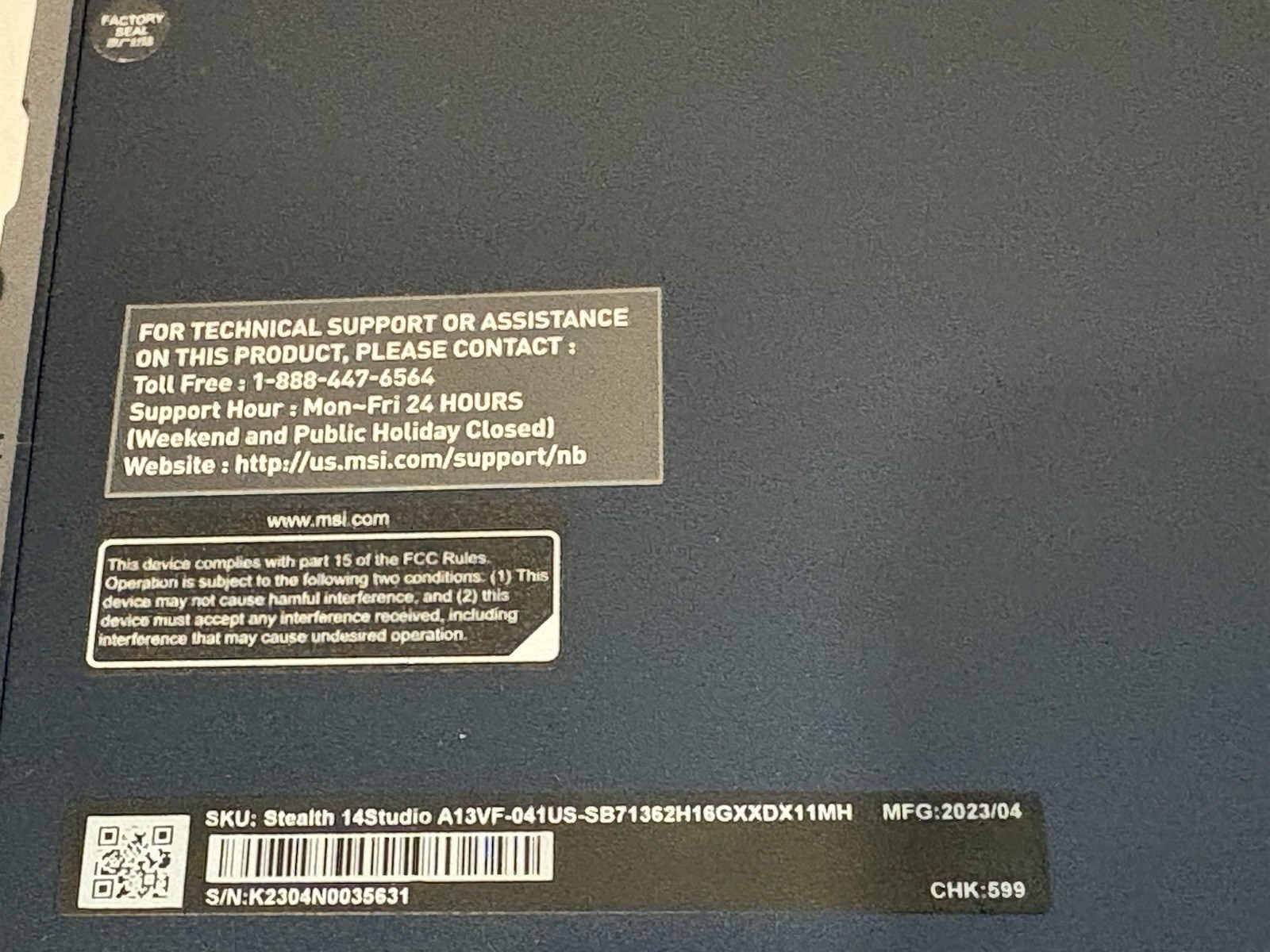 Stealth 14 Studio A13V Mg-Al Fingerprint Proof Gaming Laptop