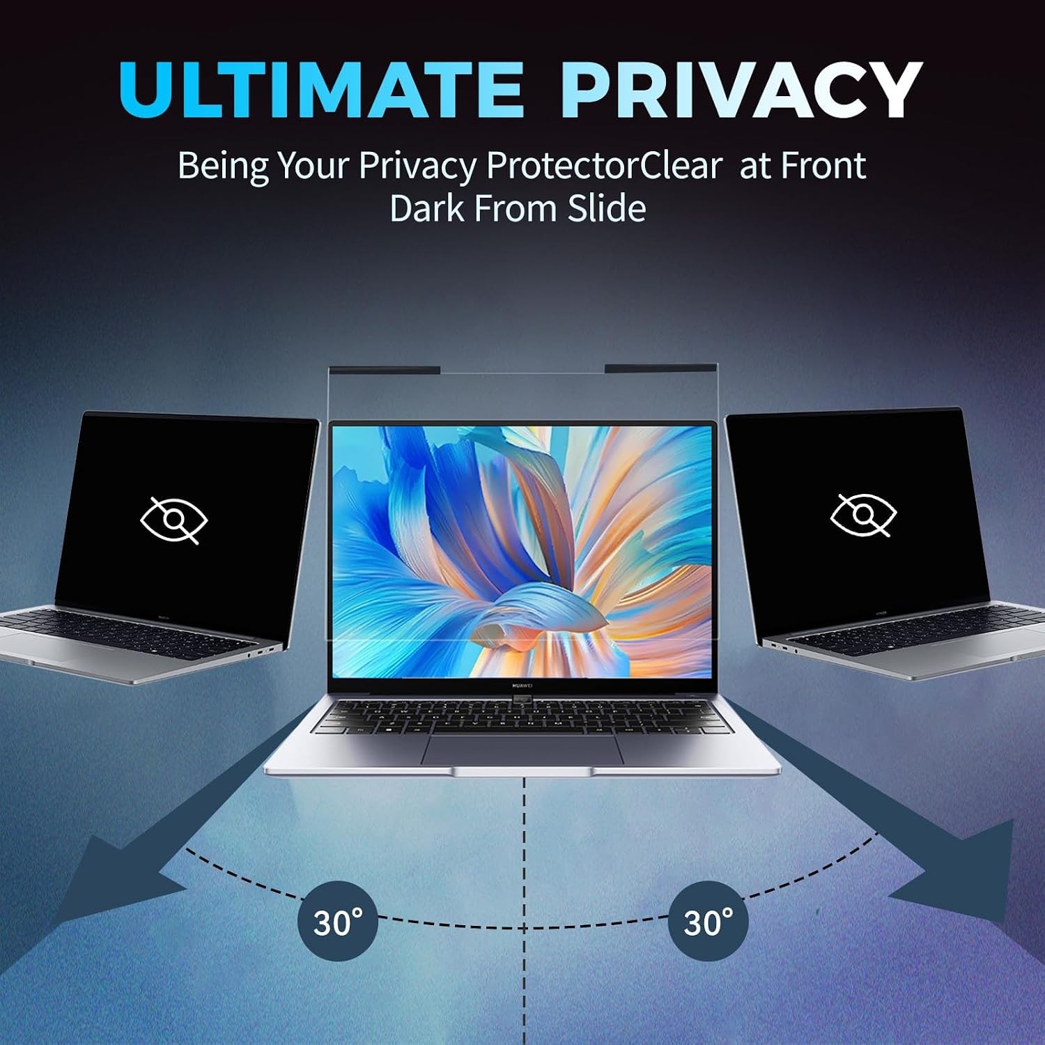 Magnetic Laptop Privacy Screen Filter 15.6 inch for 16:9 Widescreen Monitor