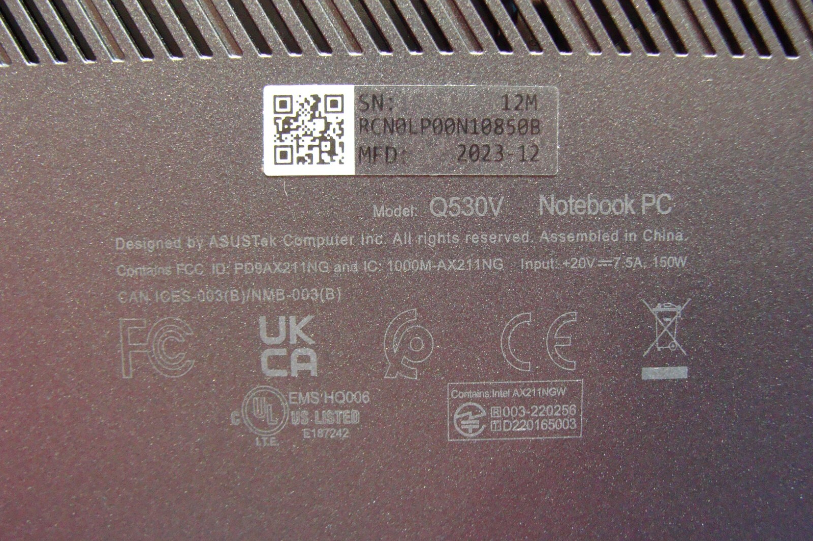 Asus Creator Q530VJ 15.6″ FHD OLED i7-13620H 2.4GHz 16GB 512GB RTX 3050 15cycles