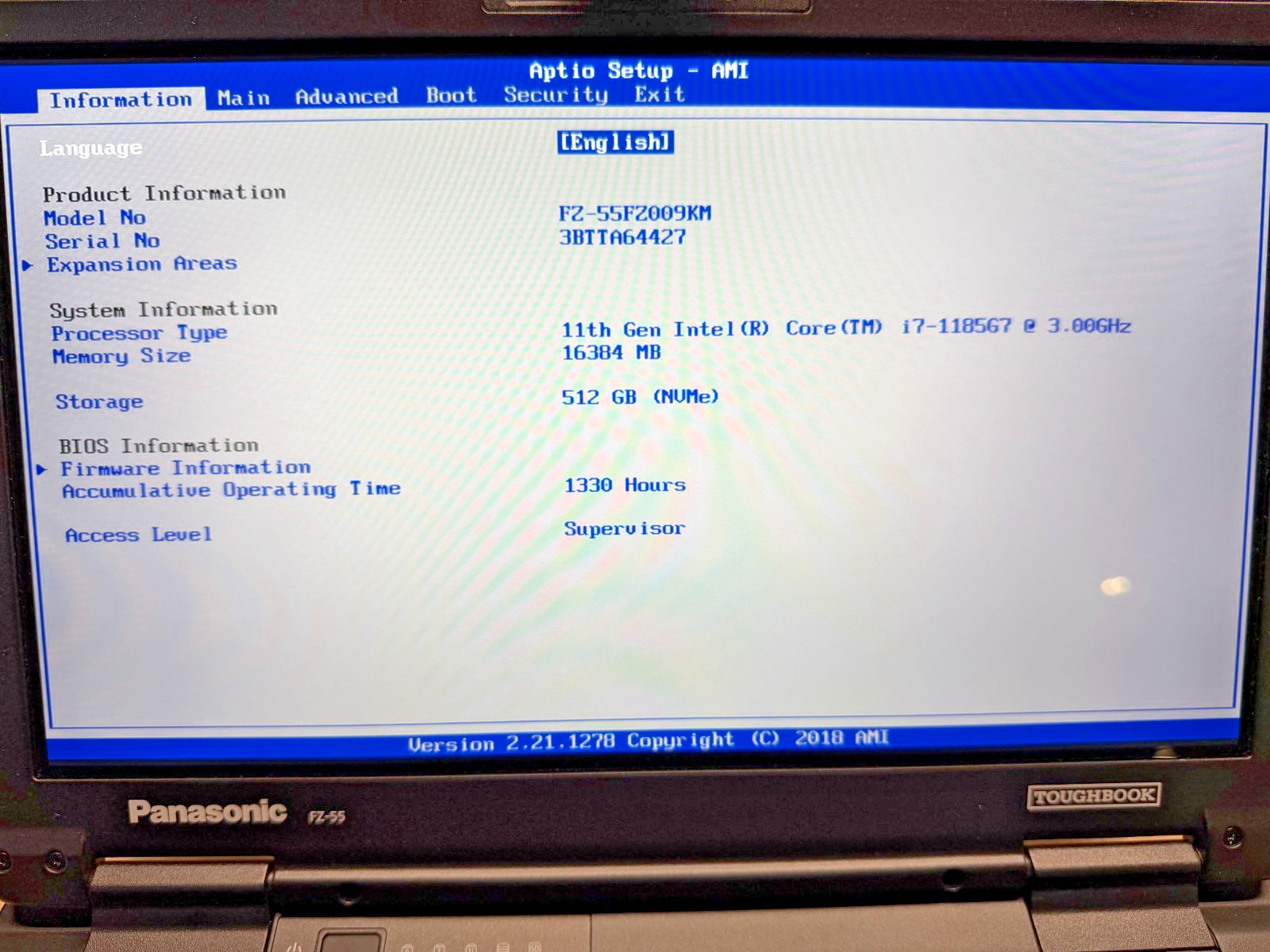 Panasonic Toughbook FZ-55 MK2 14″ i7-1185G7 16G 512G NVMe Touch 4G LTE WiFi W10P