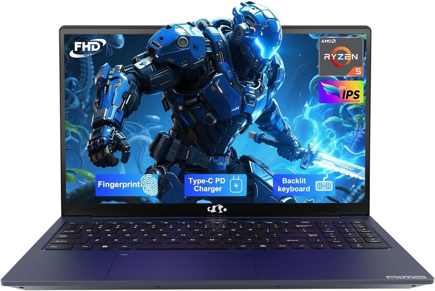 NIMO 15.6” IPS FHD Student Laptop 16GB RAM 512GB SSD AMD Ryzen 5 4 Cores