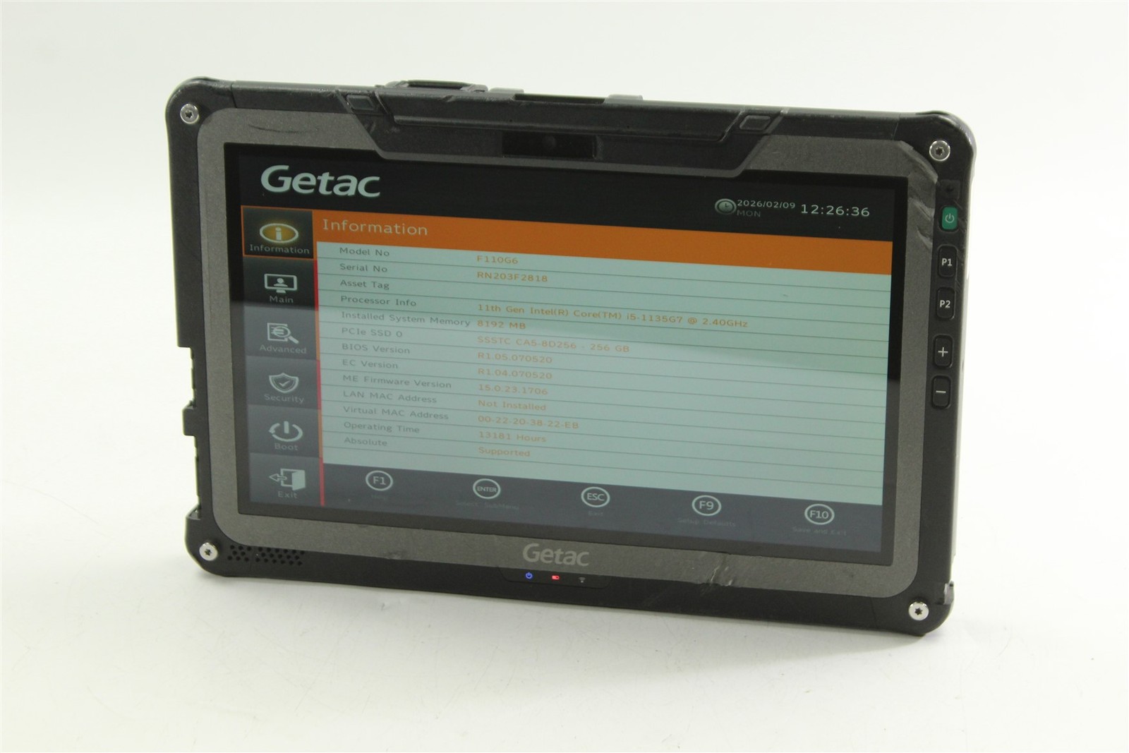 Getac F110 G6 Rugged Tablet 11.6″ i5-1135G7 2.4GHz 256GB SSD 8GB RAM NO OS