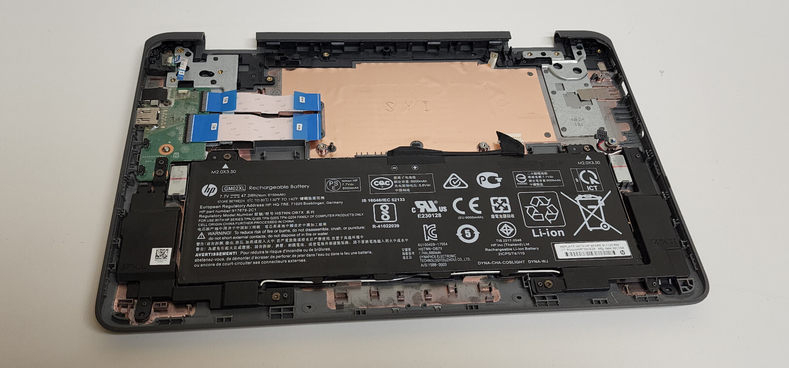 HP Chromebook X360 11 G1 EE Full Palmrest Assembly with Battery | Power Jack