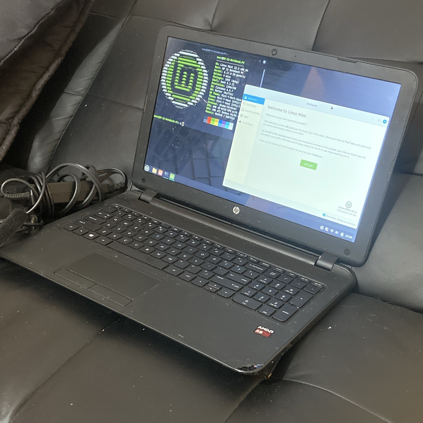 HP 15-f337wm 15.6″ Laptop AMD A8-6410 8GB RAM 256GB SSD Linux Mint w/ Charger