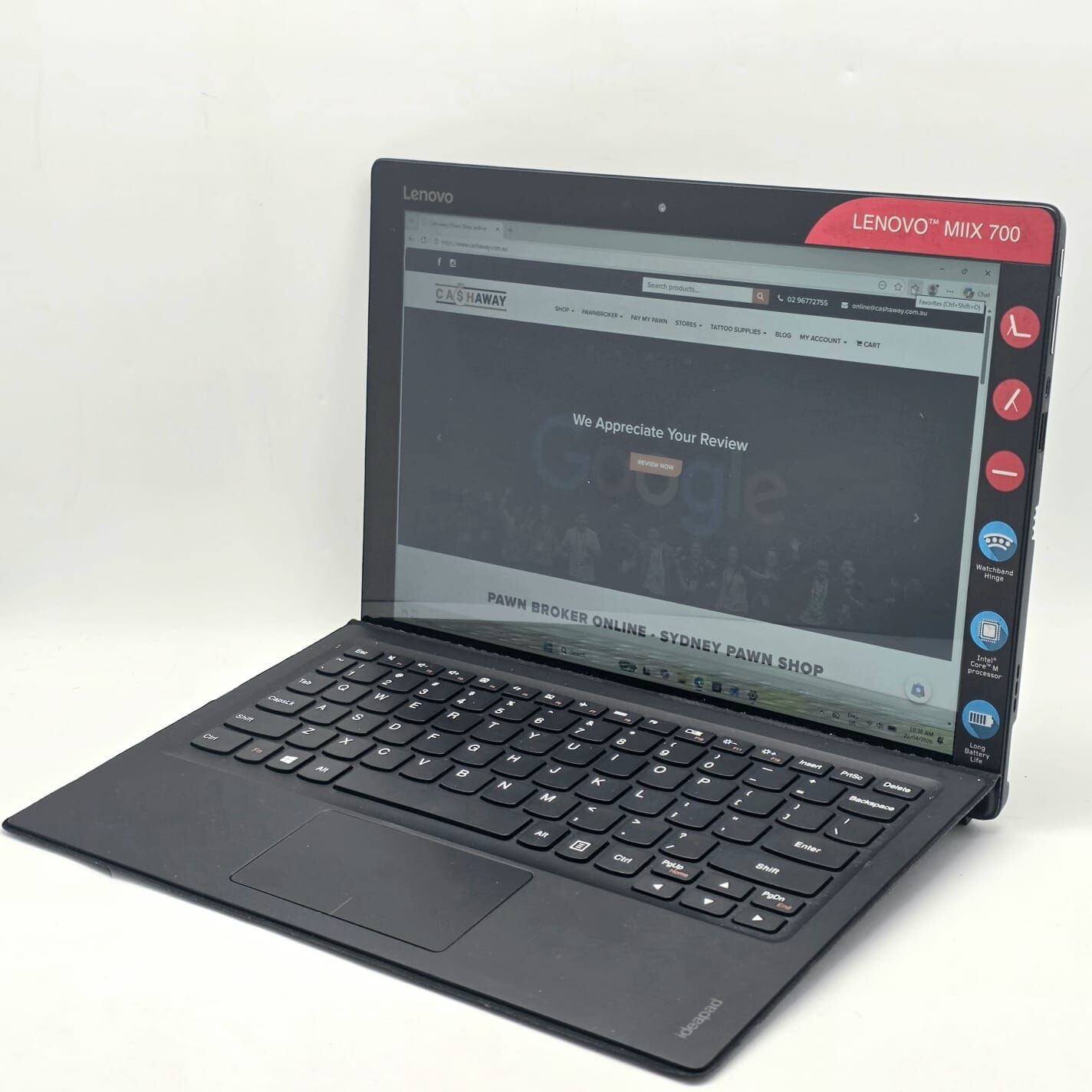 Lenovo Miix 700-12 2 in 1 12 Inch M3 4GB 128GB Touch Windows 11 Home