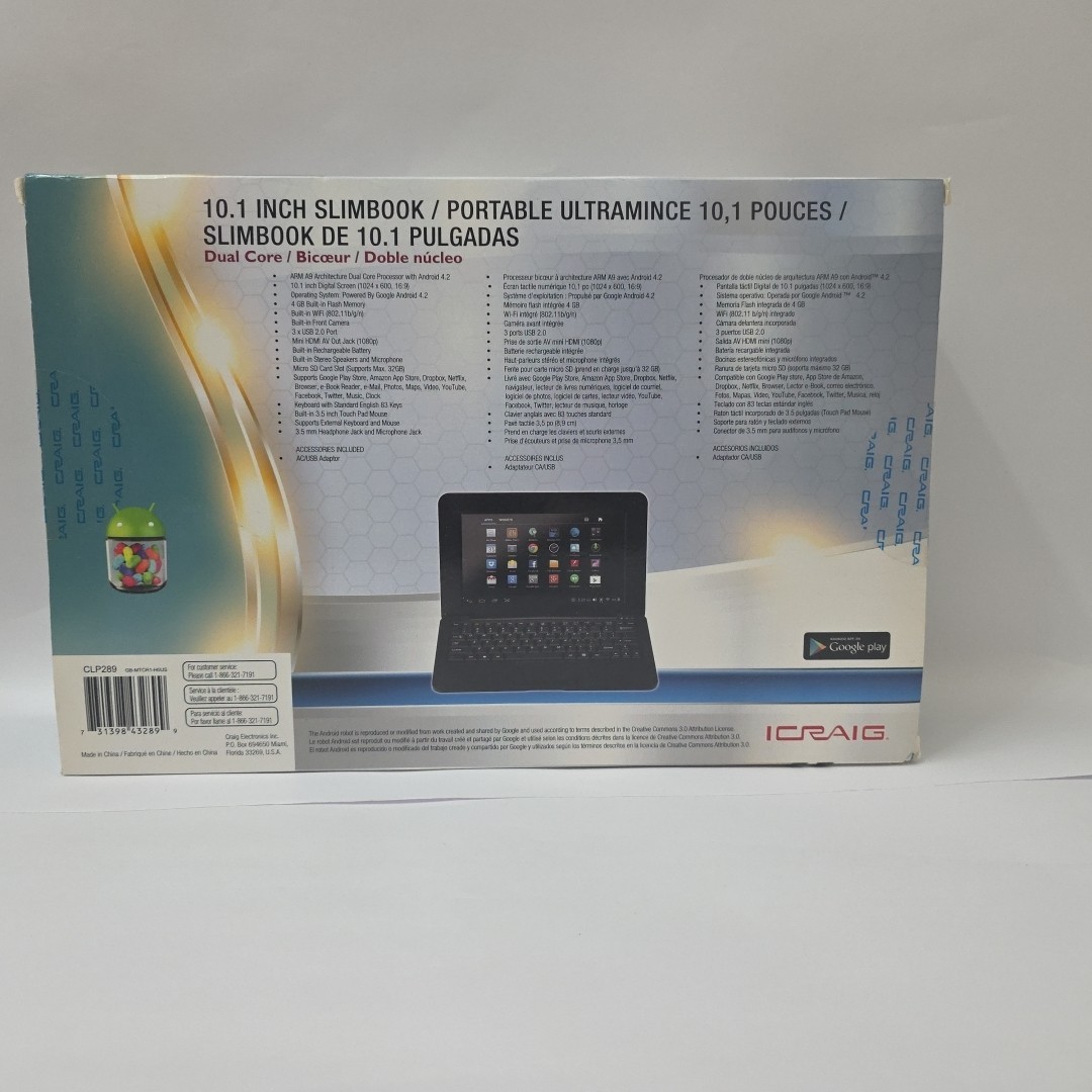 Icraig 10.1″ Dual Core 4GB Slimbook Android Easy To Use WiFi Camera CLP289