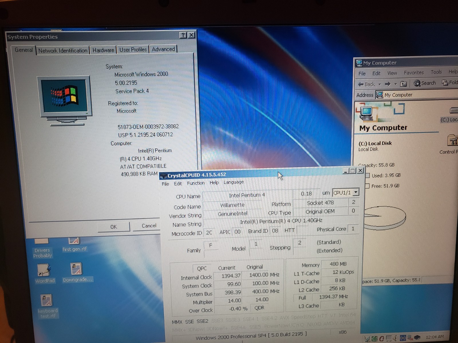 Very Rare Prostar Clevo D610su Pentium 4 Willamette 1.4ghz Vintage Gaming Win2k
