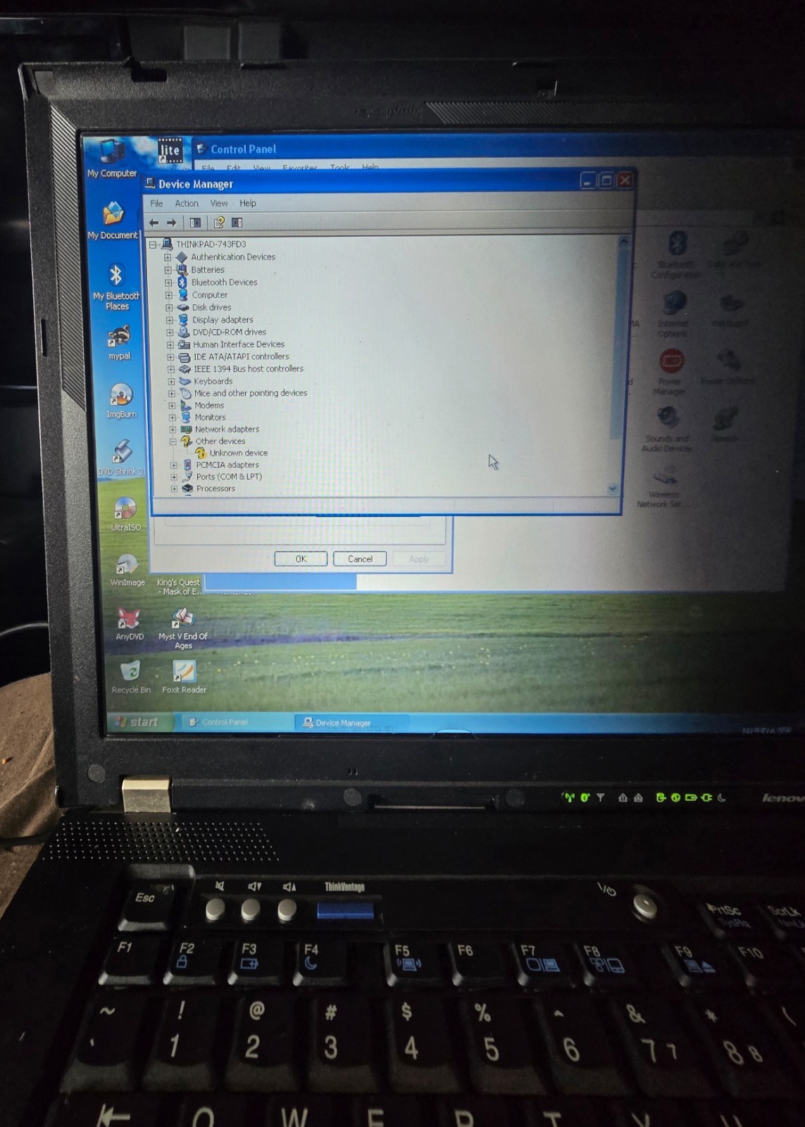 ThinkPad T500 Win XP P8400 2.26GHz 4GB RAM 80GB HDD DVD With Game Controller