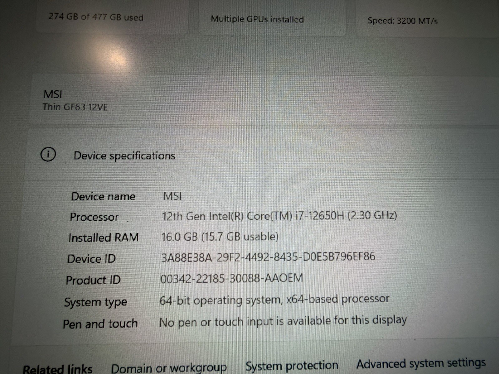 msi Thin GF63 15.6″ Gaming Laptop: 12th Gen Intel Core i7, NVIDIA GeForce, 16GB