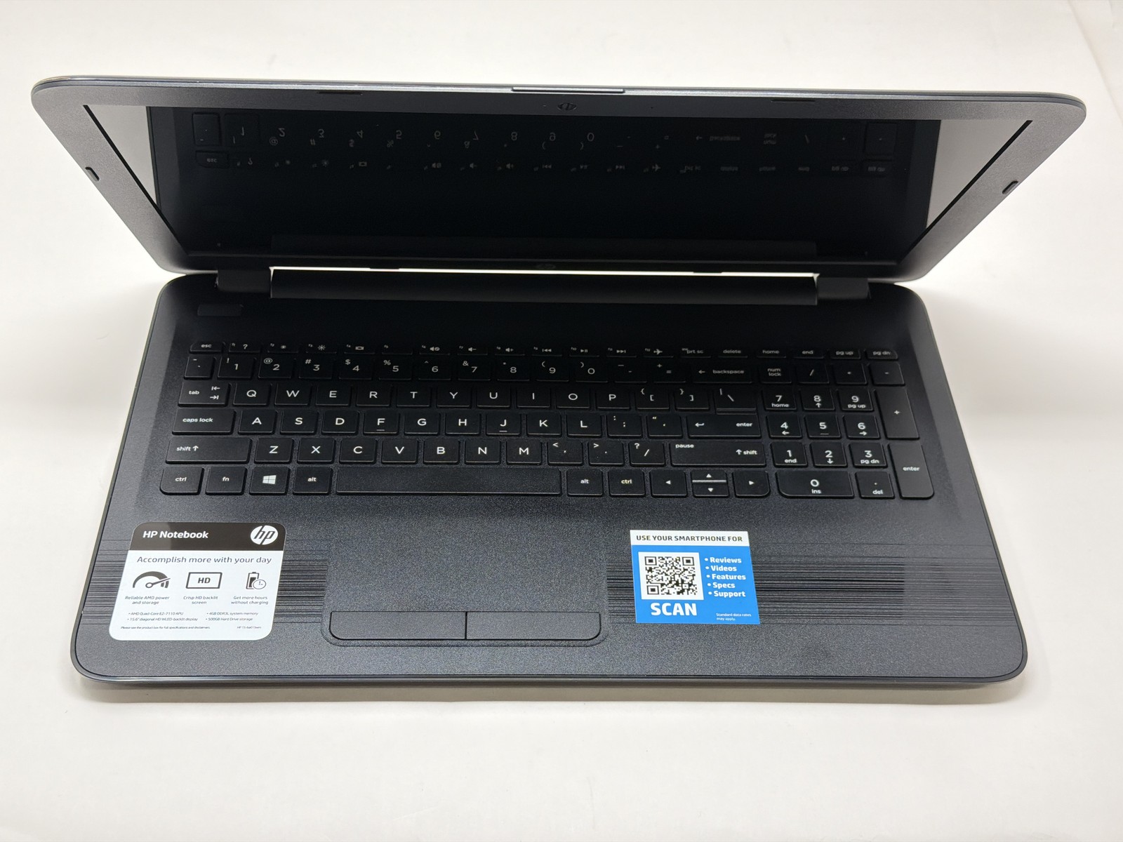 HP Notebook 15-ba015wm AMD E2-7110 1.8GHz 500GB HDD 4GB RAM 15.6in HD Black